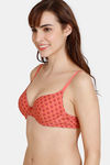 Zivame Zellij Dreams Push-Up Wired Medium Coverage Bra - Spiced Coral — thumbnail 3